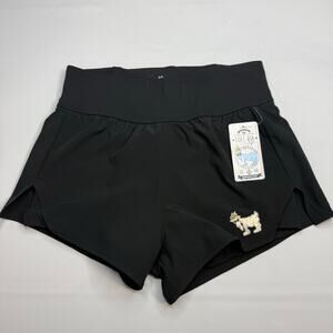 GOAT USA Women's Black Athletic Running Shorts Built In Liner NWT Small